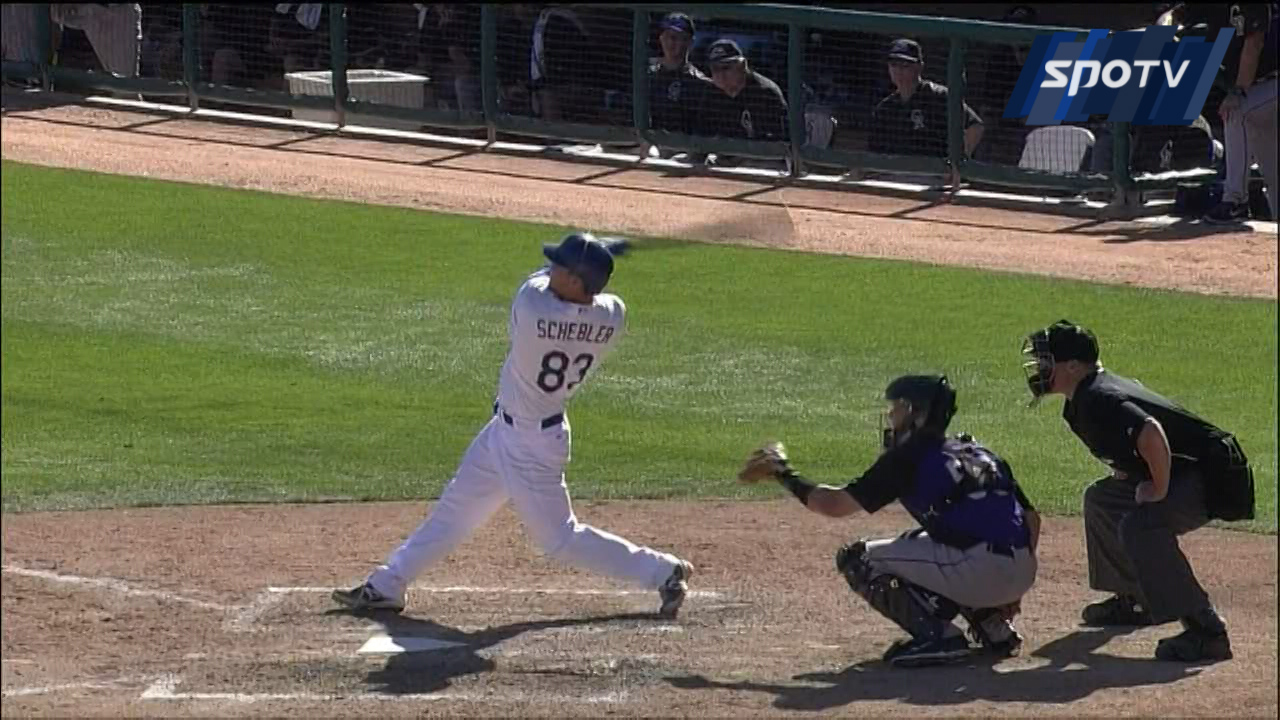 [MLB 시범경기] '쉐블러 동점포' 다저스, COL전 무승부