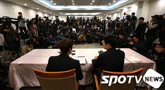[포토S] 취재진 가득 메운 박태환 기자회견장