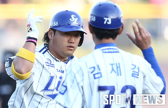 [포토S] 박석민 '화끈하게 넘겼어요'