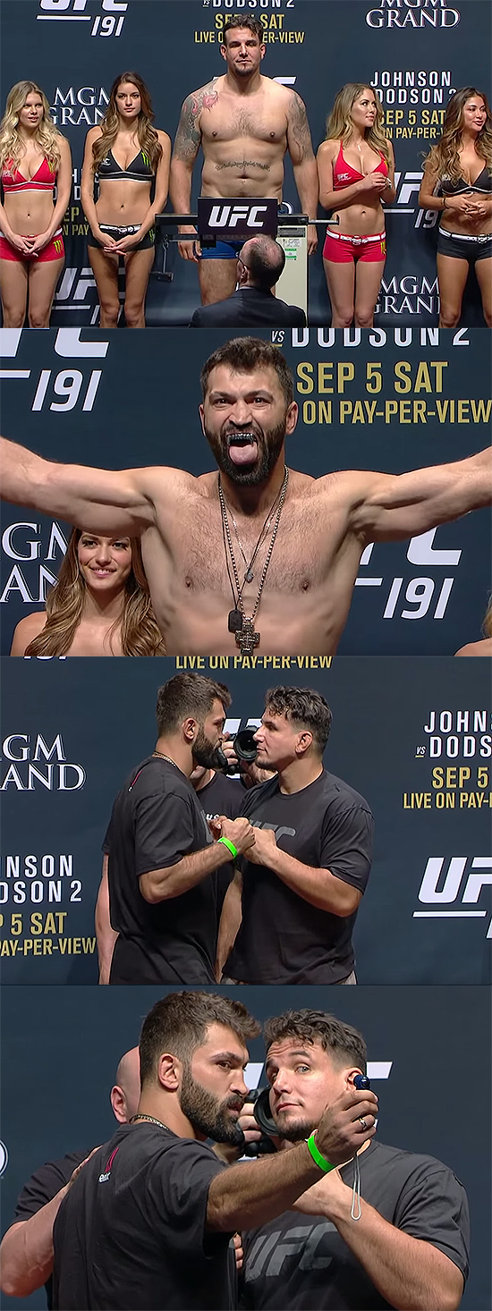 [UFC 계체영상] 알롭스키와 미어, 대결 앞두고 연인처럼(?) 다정히 셀카