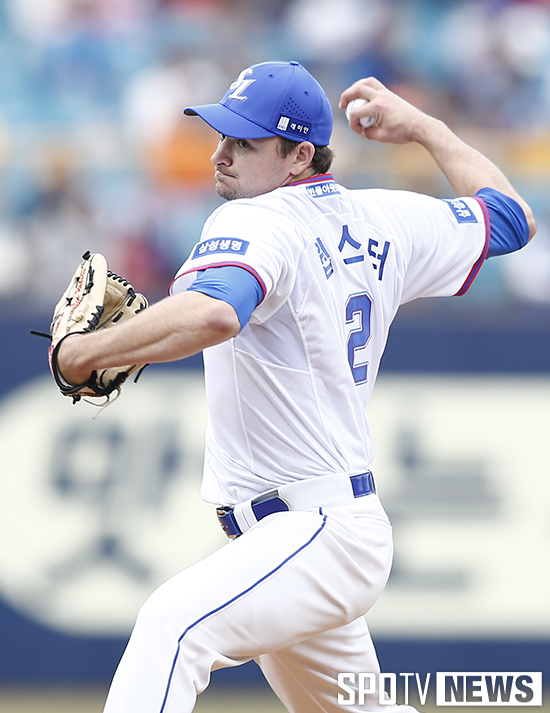 [포토S] 삼성 웹스터 '첫 선발등판 힘차게'