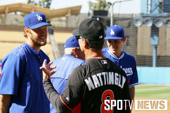 [MLB 사진] 전 스승 매팅리 감독과 제자 커쇼