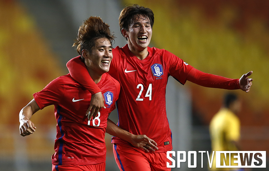 [포토S] 득점 한찬희 '브라질 무섭지 않아'