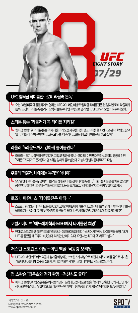 [UFC 마감 뉴스] 웰터급 1위 스티븐 톰슨이 바라는 챔피언은?