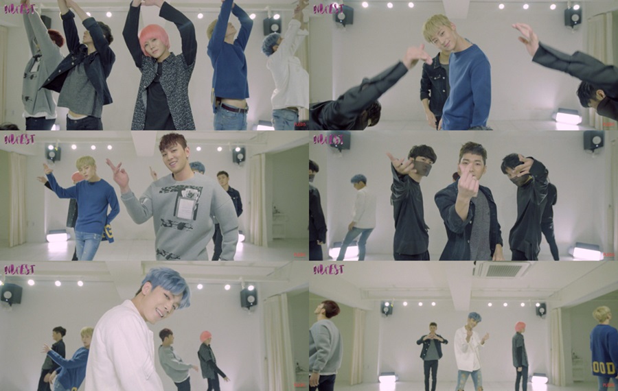 '카툰돌' 뉴이스트, 'Love Paint' 아이 콘택트 안무 연습 영상 공개