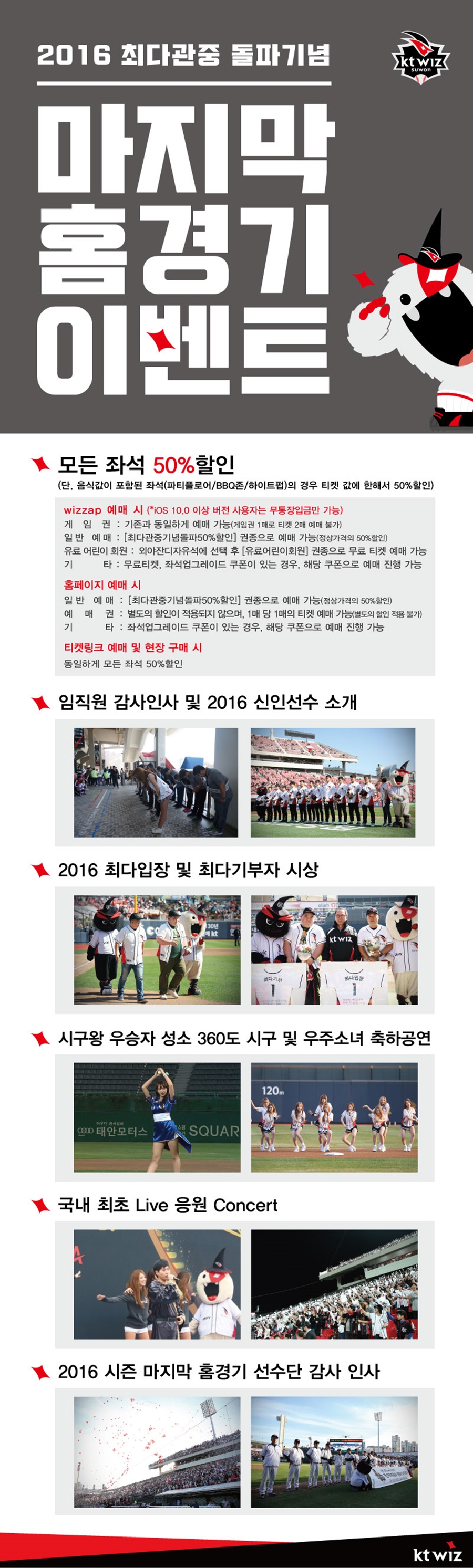 팬·걸그룹·신인이 함께하는 kt 위즈 '홈 최종전'