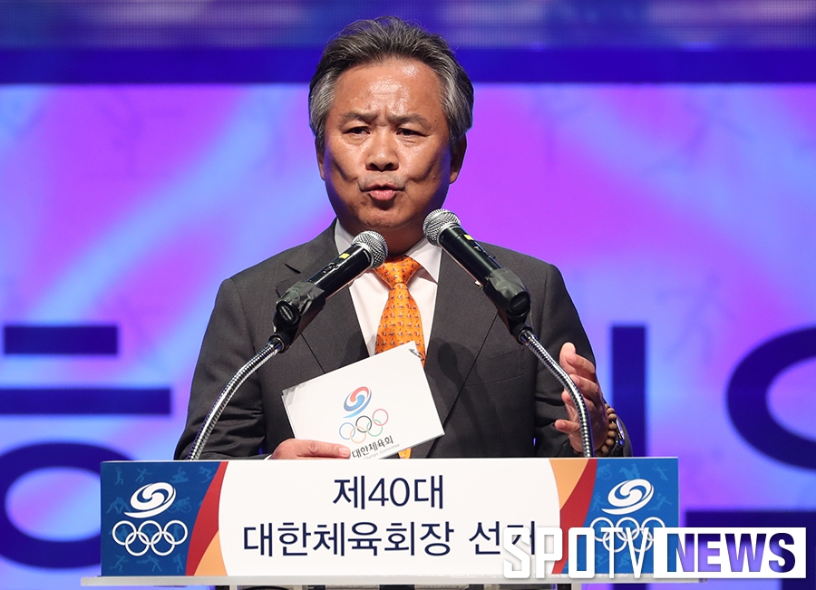 [포토S] 이기흥 후보, "일자리가 체육인들 최고의 복지"