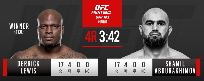 [오늘의 UFC] 데릭 루이스 '역전' TKO승…헤비급 최다 연승 질주