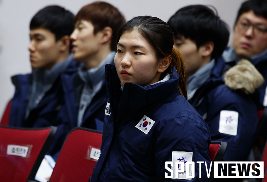 [포토S] 동계 아시안게임 결단식에 나선 쇼트트랙 심석희