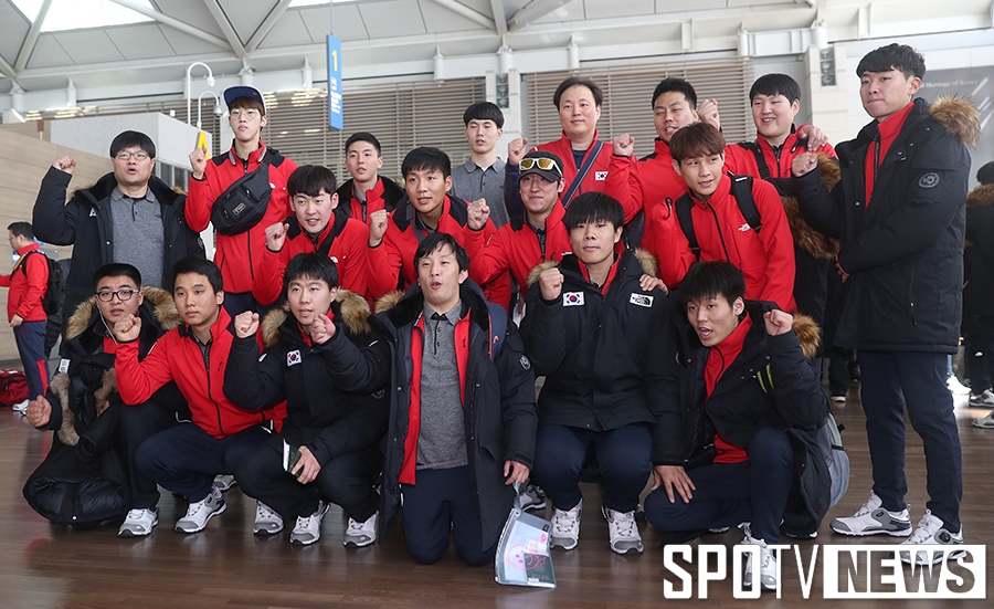 [포토S] 플로어 하키 선수단, '파이팅!'