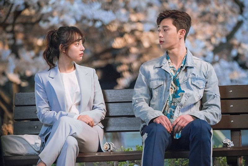 '쌈, 마이웨이' 박서준-김지원, 벚꽃 아래 로맨틱 커플샷