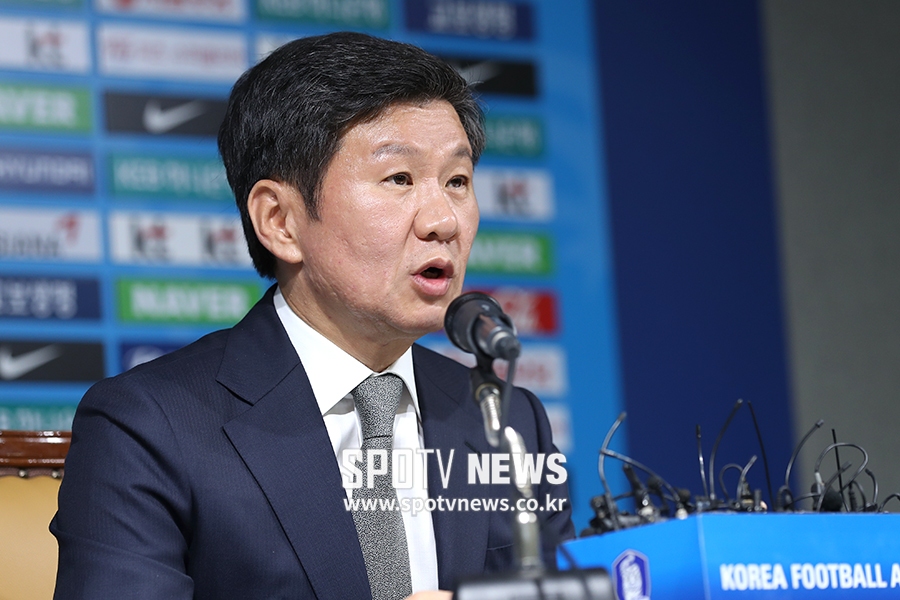 [포토S] 정몽규 회장 "히딩크 논란 안타까워, 신태용 지지는 변함없다"