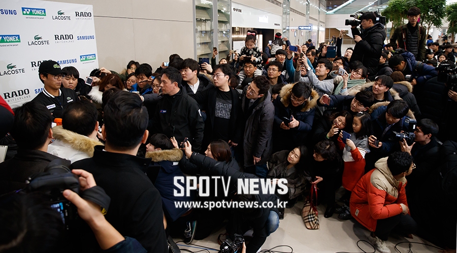 [포토S] 인산인해 이룬 정현 인터뷰 현장