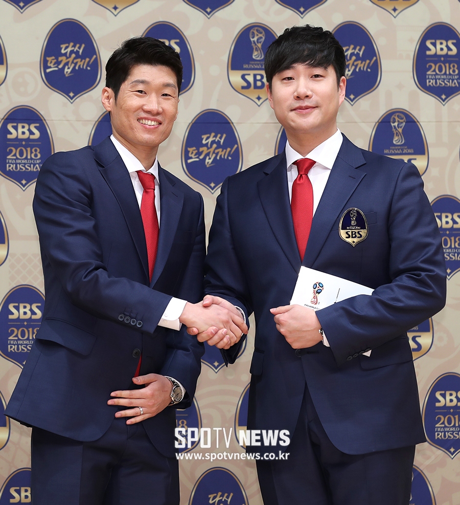 [포토S] 박지성-배성재 아나운서, '월드컵 중계 기대하세요!'