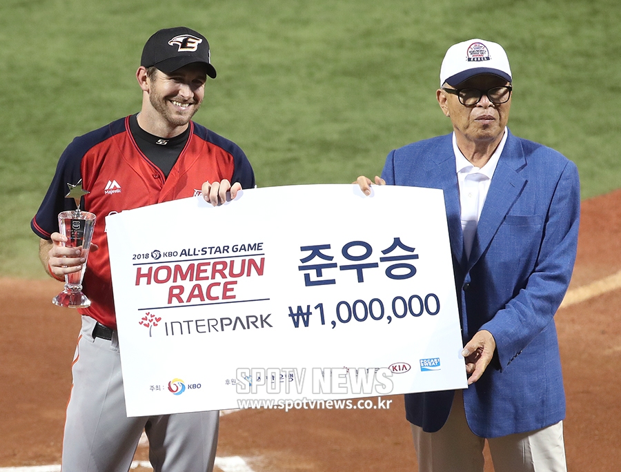 [포토S] 호잉, 홈런레이스 아쉬운 준우승