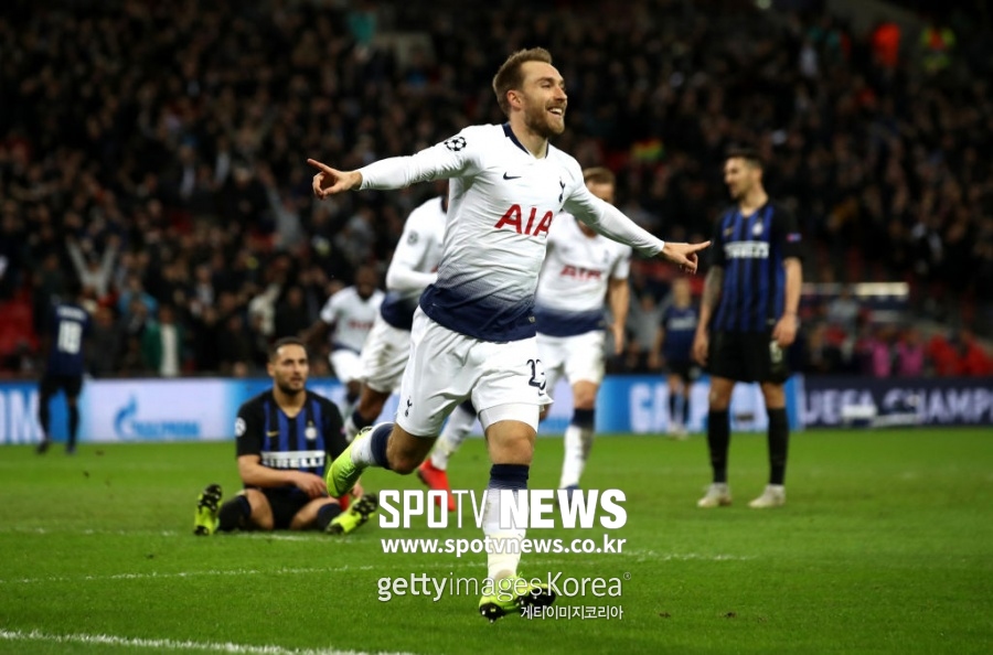 [UCL REVIEW] '에릭센 천금 결승골' 토트넘, 인터밀란에 1-0 승…손흥민 교체 출전
