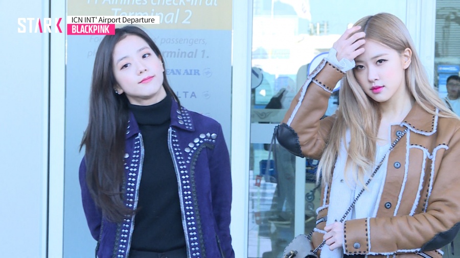 [영상] 블랙핑크(BLACKPINK) 지수X로제 출국, 겨울 공항 여신