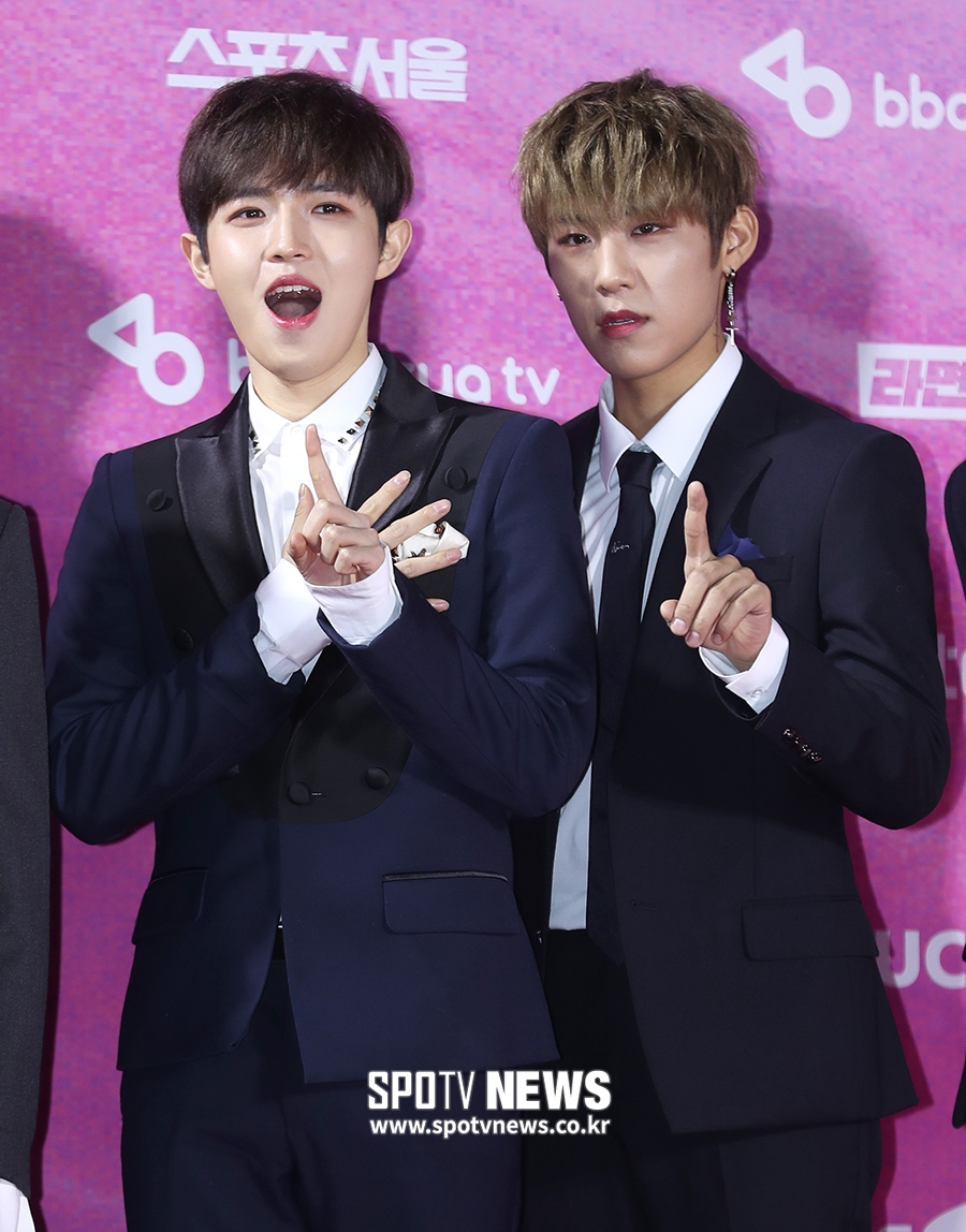 [포토S] 김재환-박우진, 추위에 대처하는 극과 극 표정
