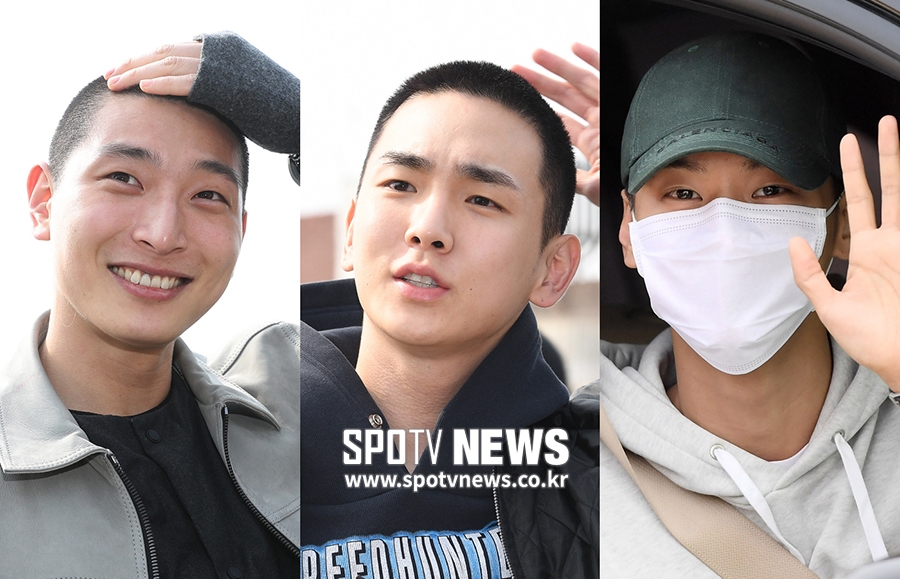 [스토리S] '아이돌 선후배→군악대 동기' 키-엔-정진운, 나란히 입대 (영상화보)