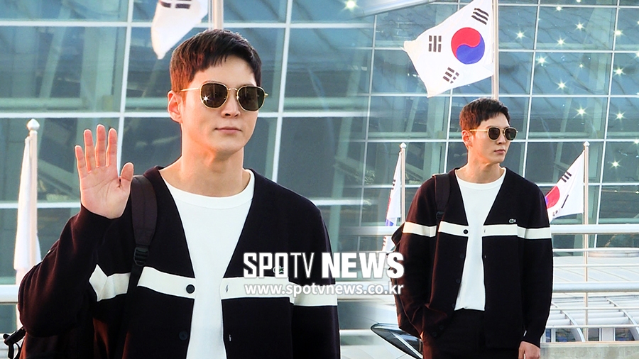 주원 출국, '태극기와 삼위일체' [공항패션]