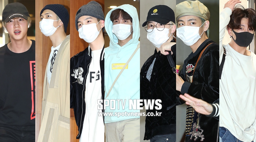 방탄소년단 출국, 3년 연속 'BBMA' 축하해 [공항패션]