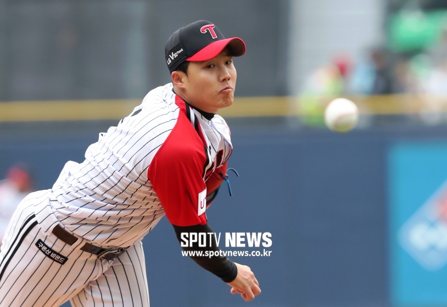 '최고 구속 144㎞' 스피드 업 임찬규, 정말 연봉 선물?