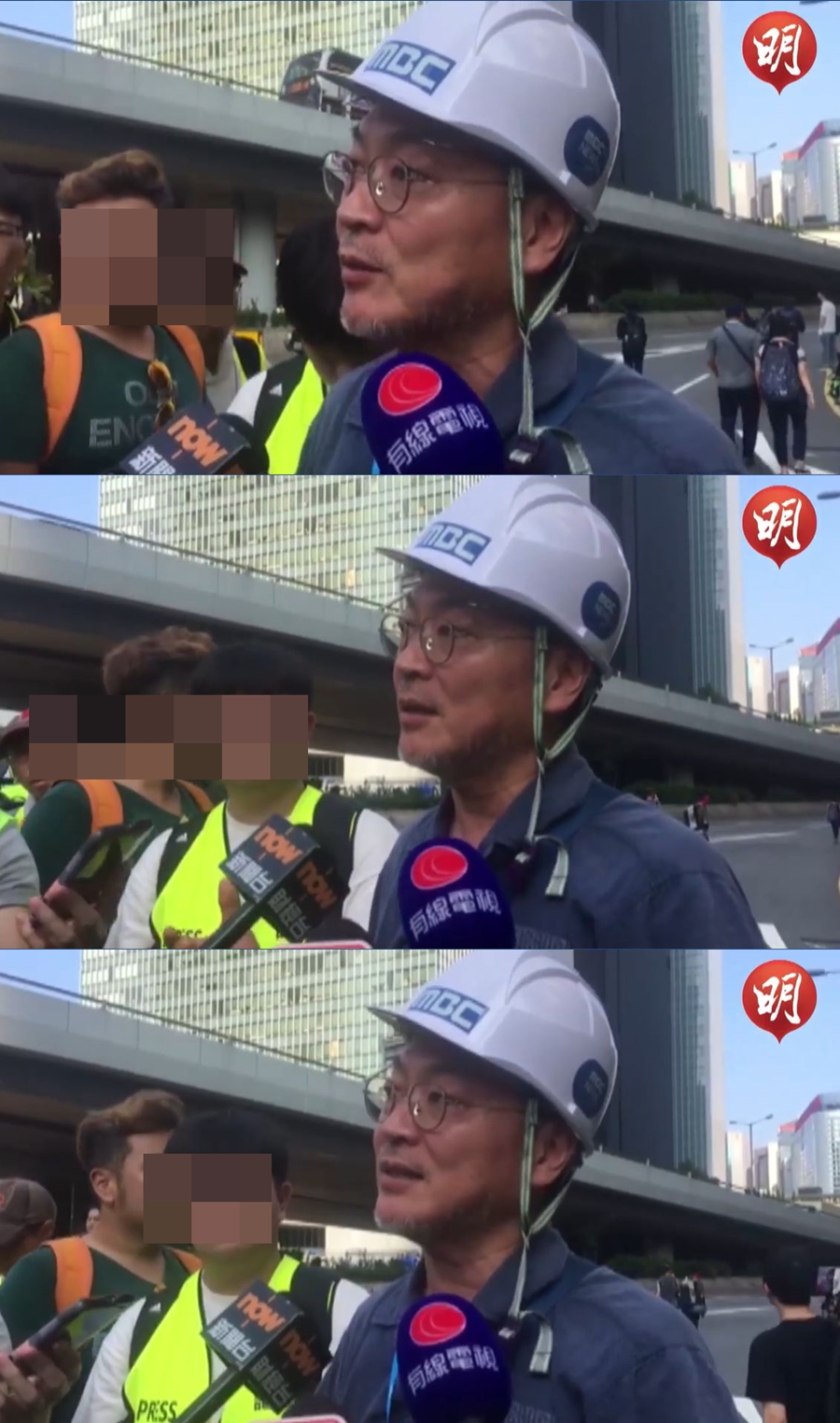 김의성, 홍콩 시위현장서 포착…"평화적이고 감동적, 폭력 없었다"