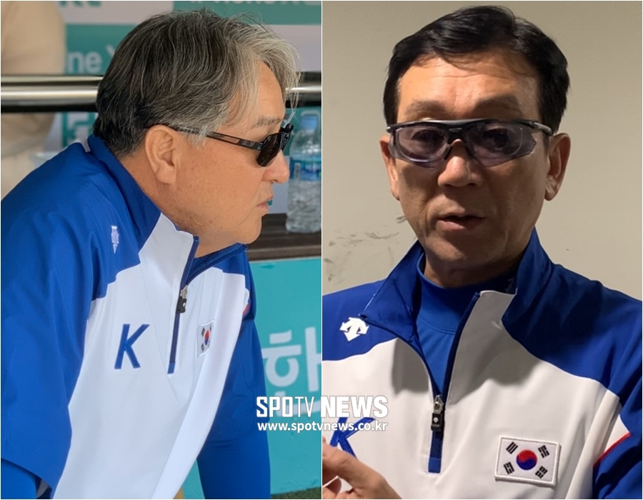 최일언 코치 "감독님 감이 워낙 좋아"…김경문 감독 "무슨 소릴"