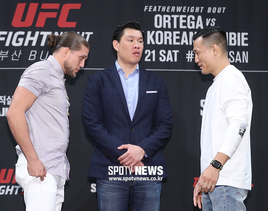 [포토S] 정찬성-오르테가, '페이스오프, 긴장하는 두 사람'