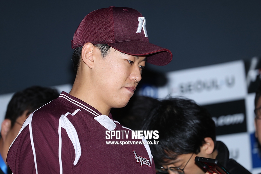 [포토S] '두산 조롱 논란' 송성문, '정말 죄송합니다'