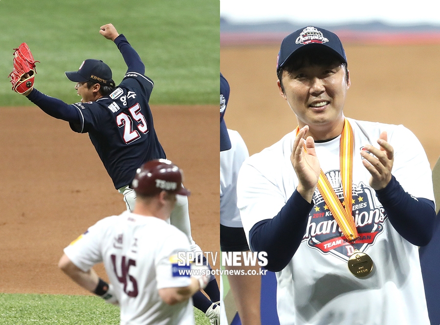 [스토리S] '살면서 가장 좋았던 하루' 배영수, KS 우승 이끈 마지막 투수의 행복한 미소