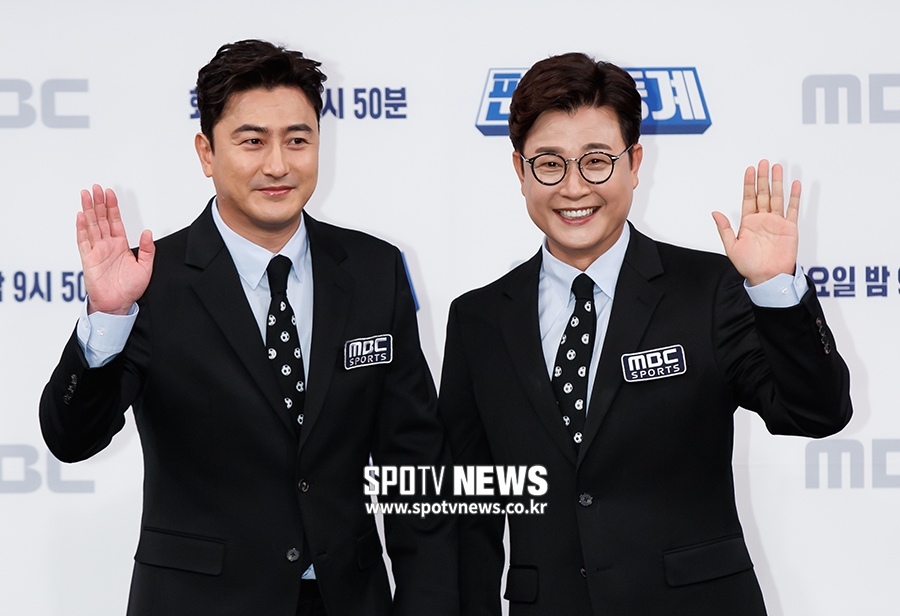 [포토S] 안정환-김성주, '편애 중계 기대해주세요'