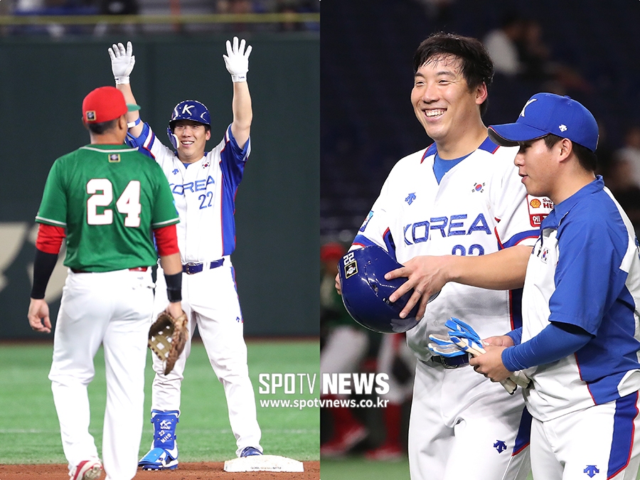 [스토리S] '완벽한 캡틴' 김현수, 멕시코전 맹활약 펼치며 맹구 미소 폭발!