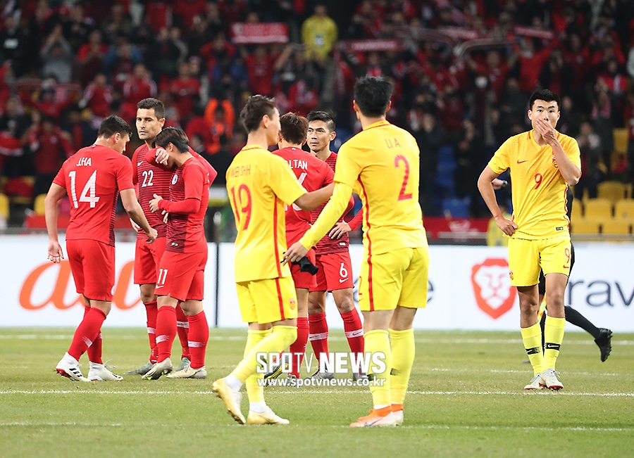 [포토S] 홍콩에 2-0 승리 거둔 중국