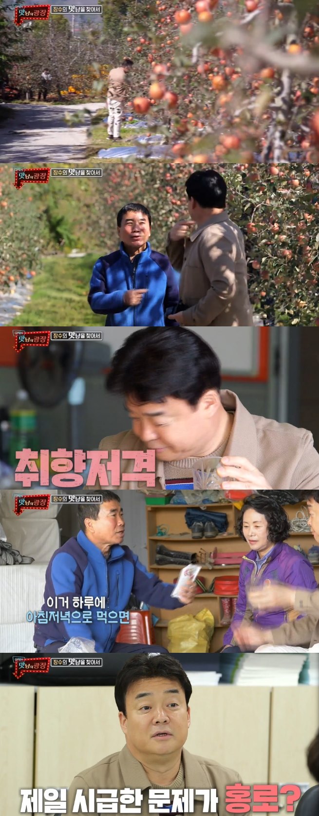 '맛남의 광장' 백종원, 낙과 피해 장수군 사과농장 방문…사과즙 경쟁력 제고 나섰다