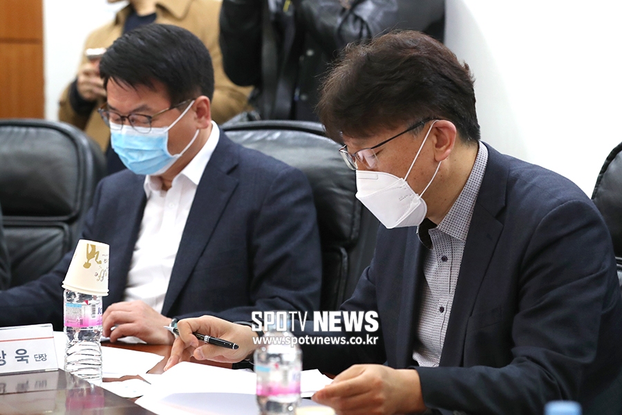 [포토S] KBL 이사회, 정규 리그 재개 여부 신중한 선택