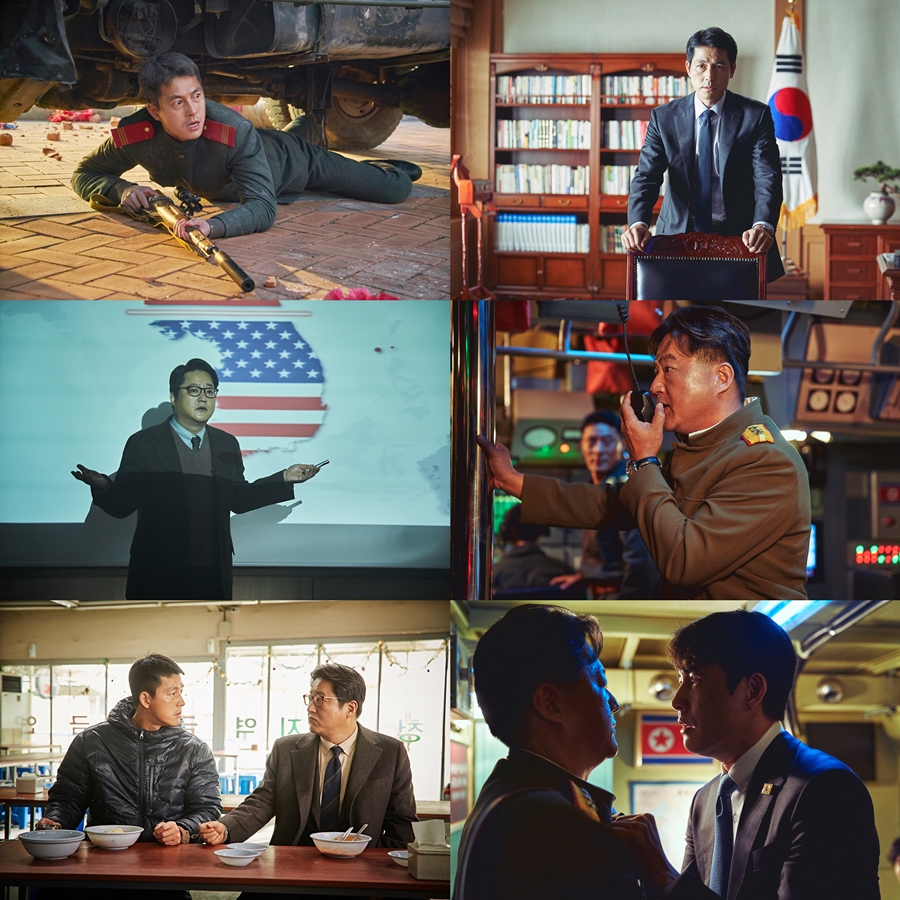 '강철비'→'강철비2', 정우성X곽도원 뒤바뀐 남↔북 소속 '극과 극 스틸' 공개