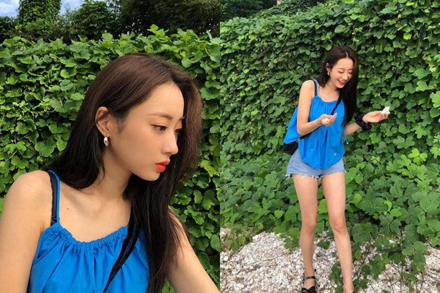 경리, 3년열애 '♥정진운' 기다리는 '곰신' 근황…170cm 장신의 각선미[종합]