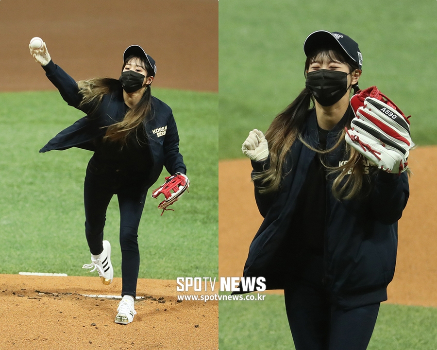 [스토리S] '강속구 MVP 출신' 이달소 츄, 패대기 시구에 깜찍 절망