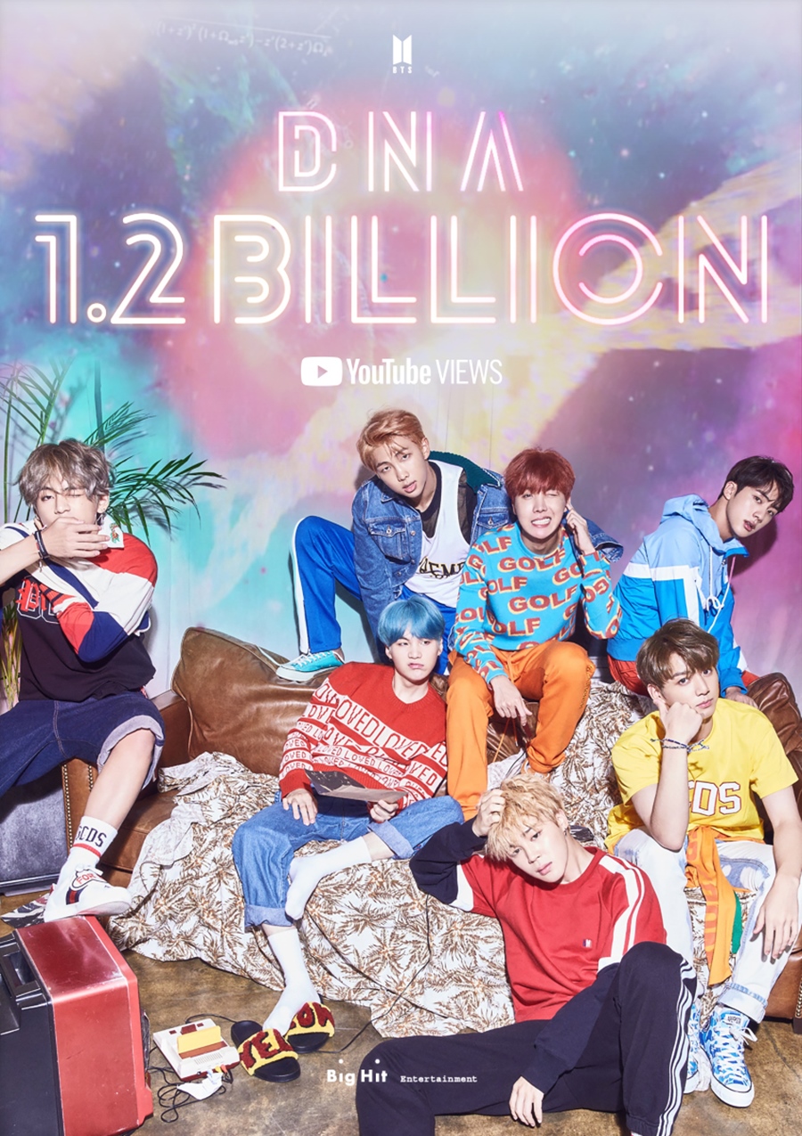 방탄소년단 'DNA' 뮤비, 12억뷰 돌파[공식]