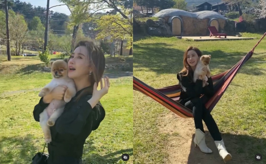 '6년째 공개열애' 이다해, ♥세븐이 찍어줬나…반려견과 럭셔리 호캉스