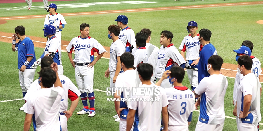 [포토S] 올림픽 야구대표팀, 아쉬운 평가전 무승부