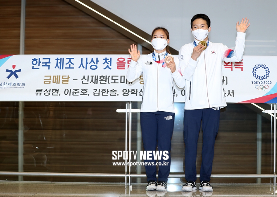 [포토S] 신재환-여서정, 한국 체조 사상 첫 올림픽 남녀 동반 메달!