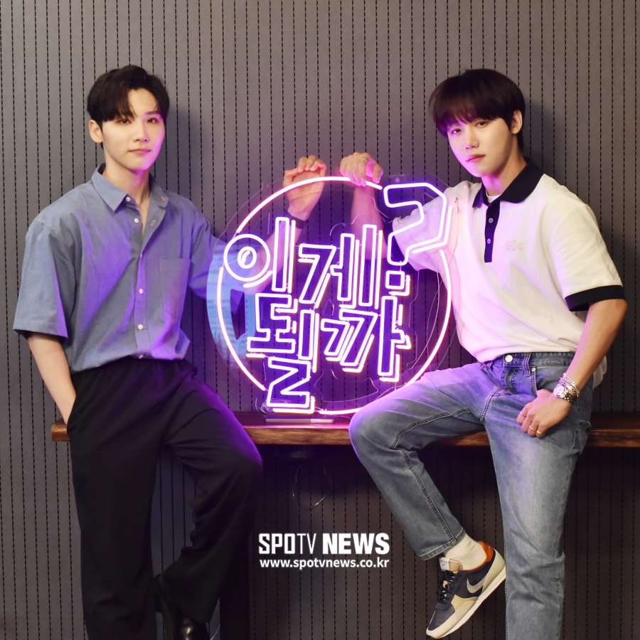 [포토]AB6IX 전웅-골든차일드 이장준 "카카오페이지 예능 '이게될까?'에서 만나요"