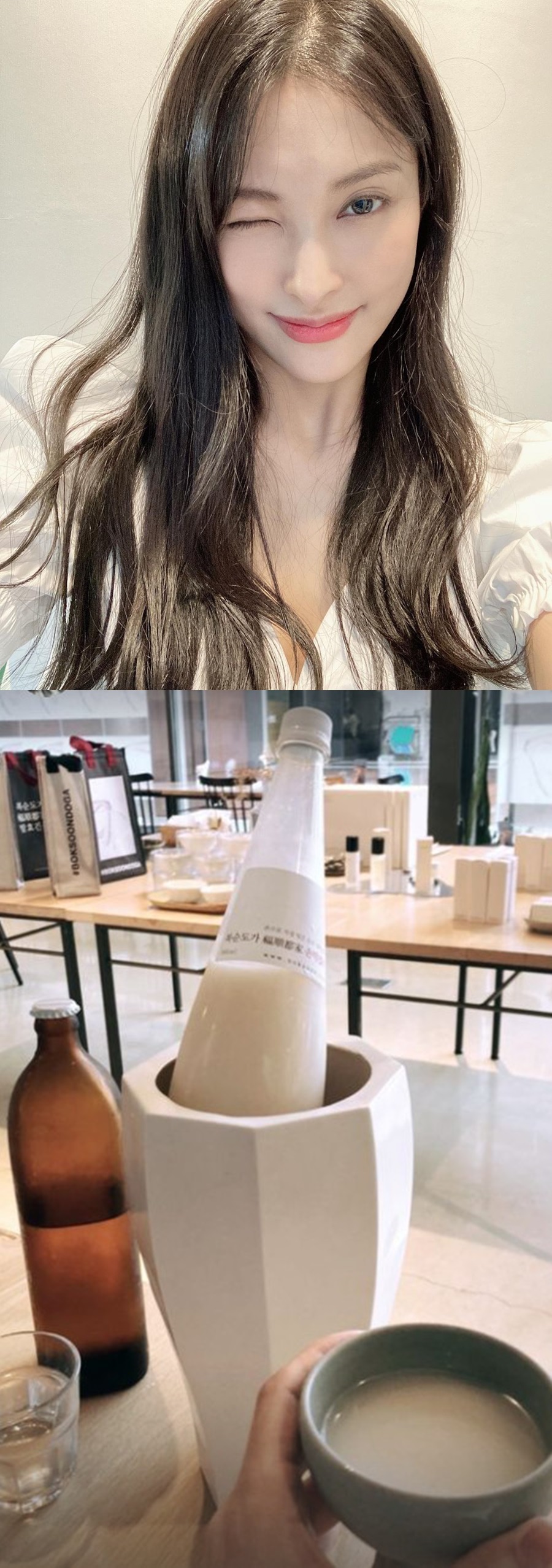 '결별' 박규리, 대낮부터 누구와 술 마시나…막걸리 비주얼도 남달라