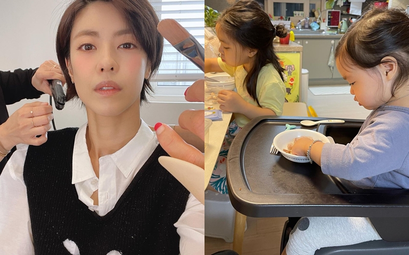 '치과의사♥' 이윤지, 두 딸 먹는 모습만 봐도 행복…짱구 볼살 너무 귀여워