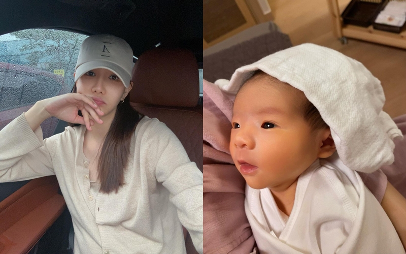 '정창영♥' 정아, 생후 4일 붕어빵 딸 공개…선명한 쌍꺼풀+오뚝한 코