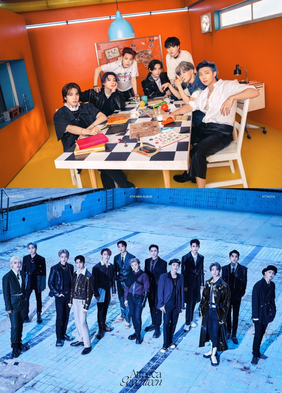 방탄소년단·세븐틴, 음반 첫주 판매량 역대 1~7위 줄세웠다