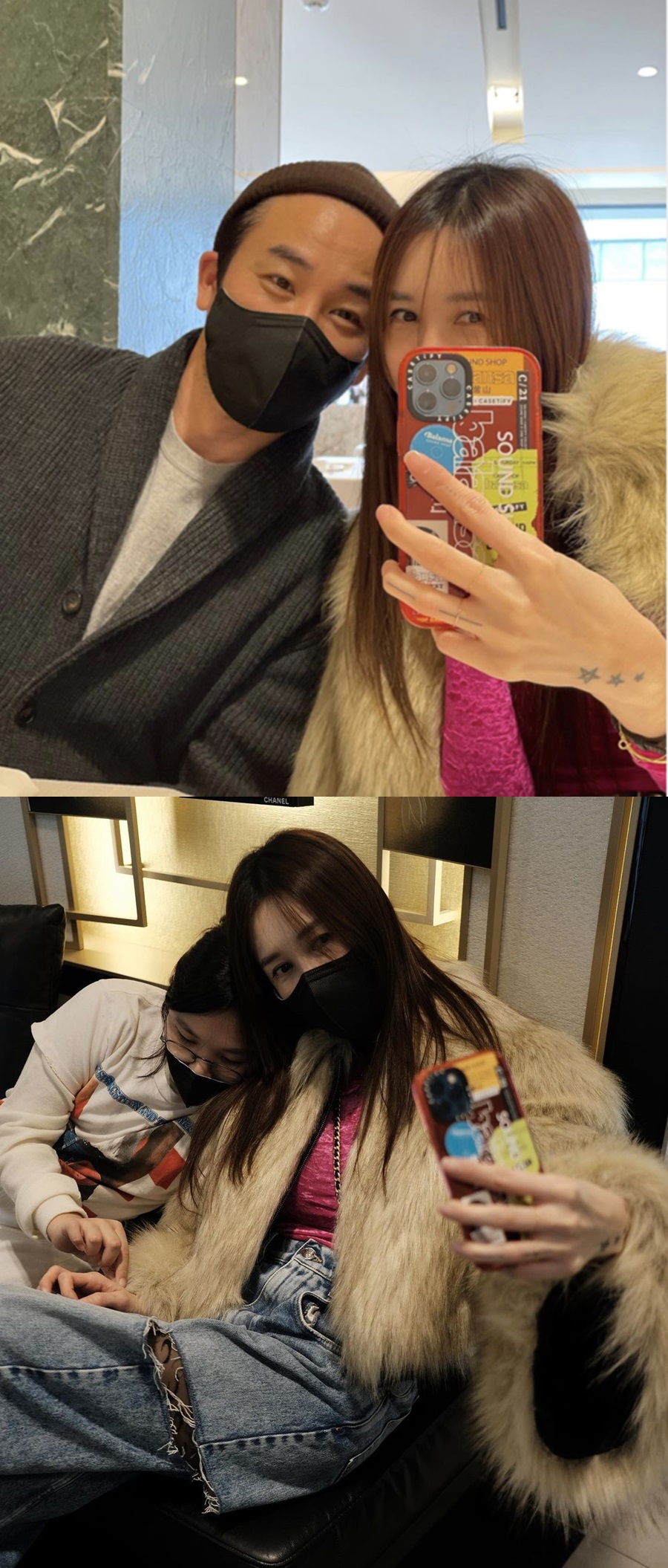 엄태웅♥윤혜진, 비주얼 부부의 행복한 셀카놀이…투샷은 오랜만이네
