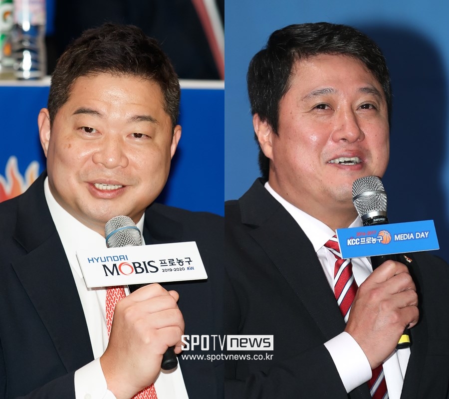 ▲ 현주엽(왼쪽), 문경은.  ⓒ스포티비뉴스DB